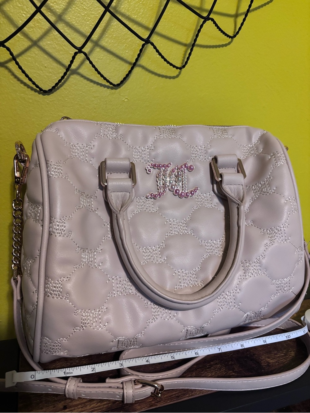Juicy Couture Light Pink Quilted Top-Handle Satchel